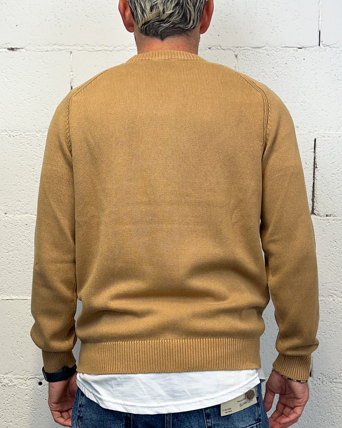 Maglione 100% Cotone OVER-D Raglan Cammello