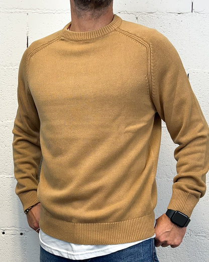 Maglione 100% Cotone OVER-D Raglan Cammello