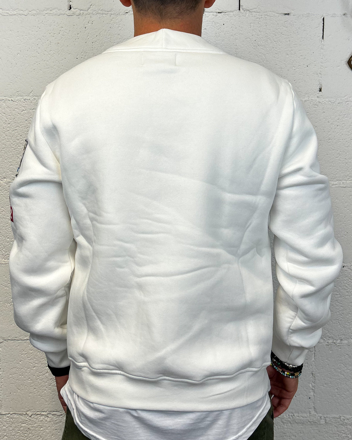 Cardigan Felpa Patch BL11 Cropped OffWhite