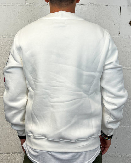 Cardigan Felpa Patch BL11 Cropped OffWhite