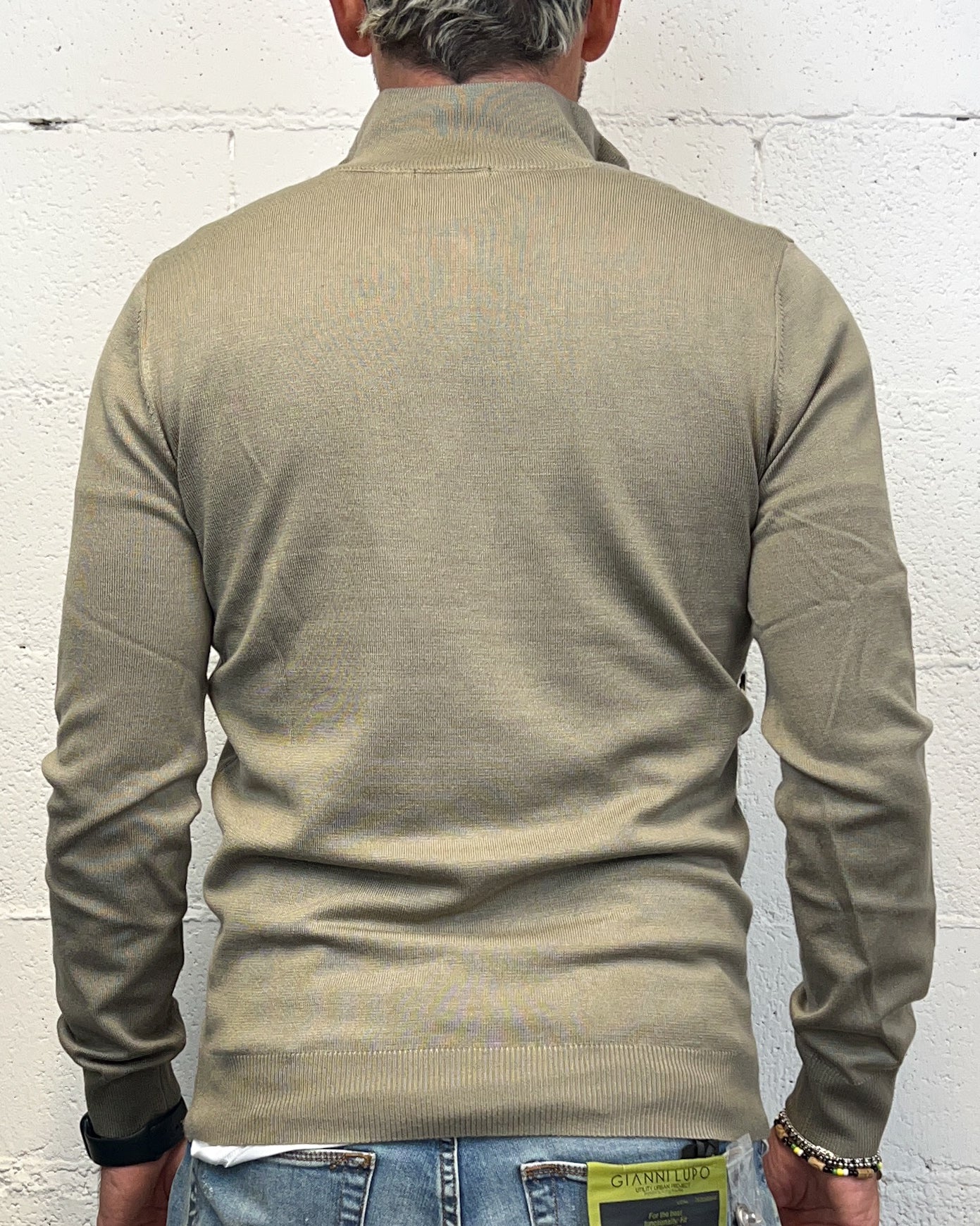 Pull Zip GIANNI LUPO Camel Viscosa