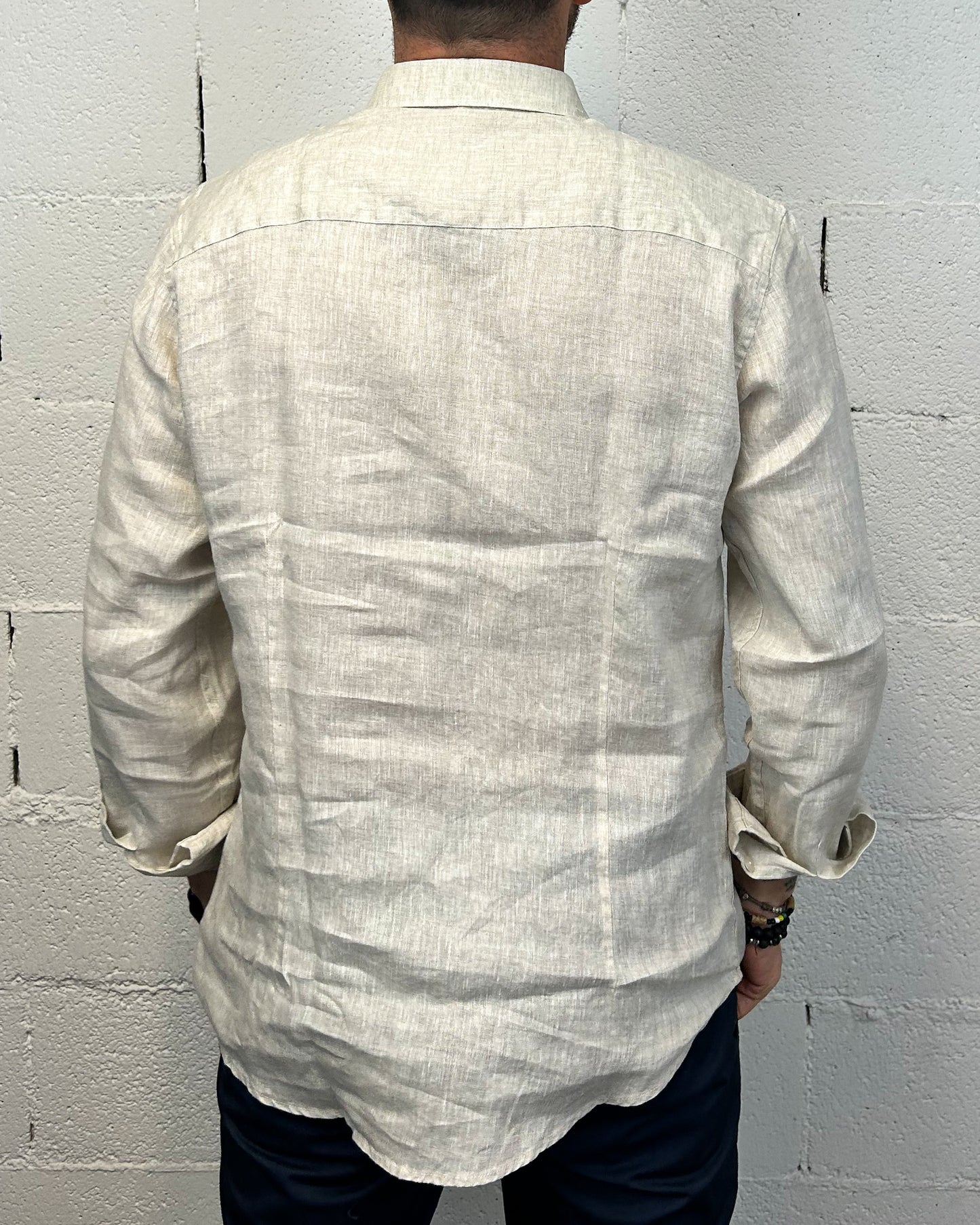 Camicia Lino Classic GIANNI LUPO Beige