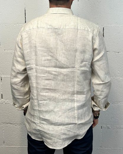 Camicia Lino Classic GIANNI LUPO Beige