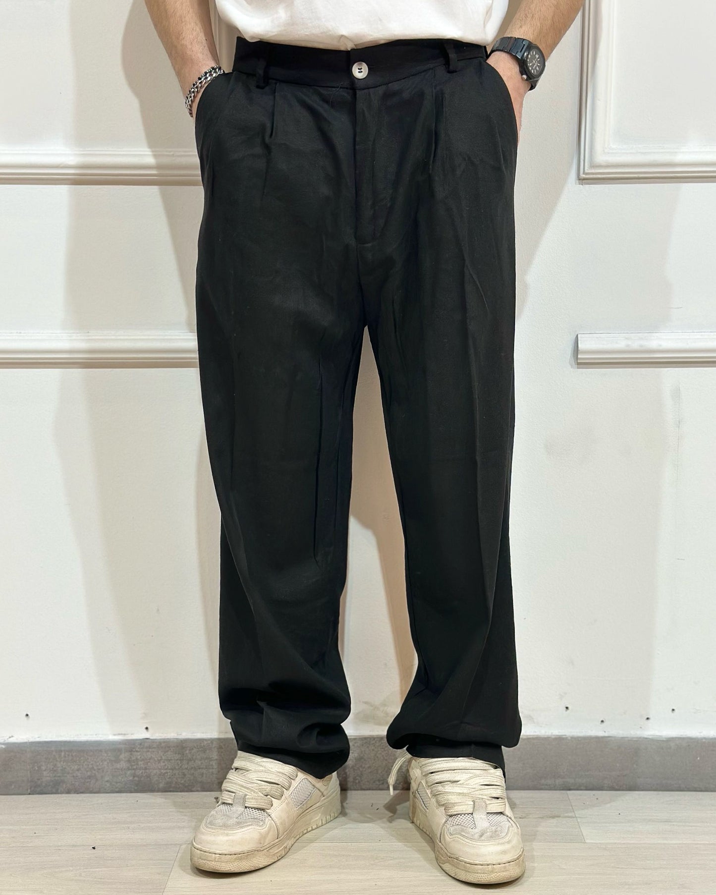 Panta Baggy ADON Nero Fondo Ampio