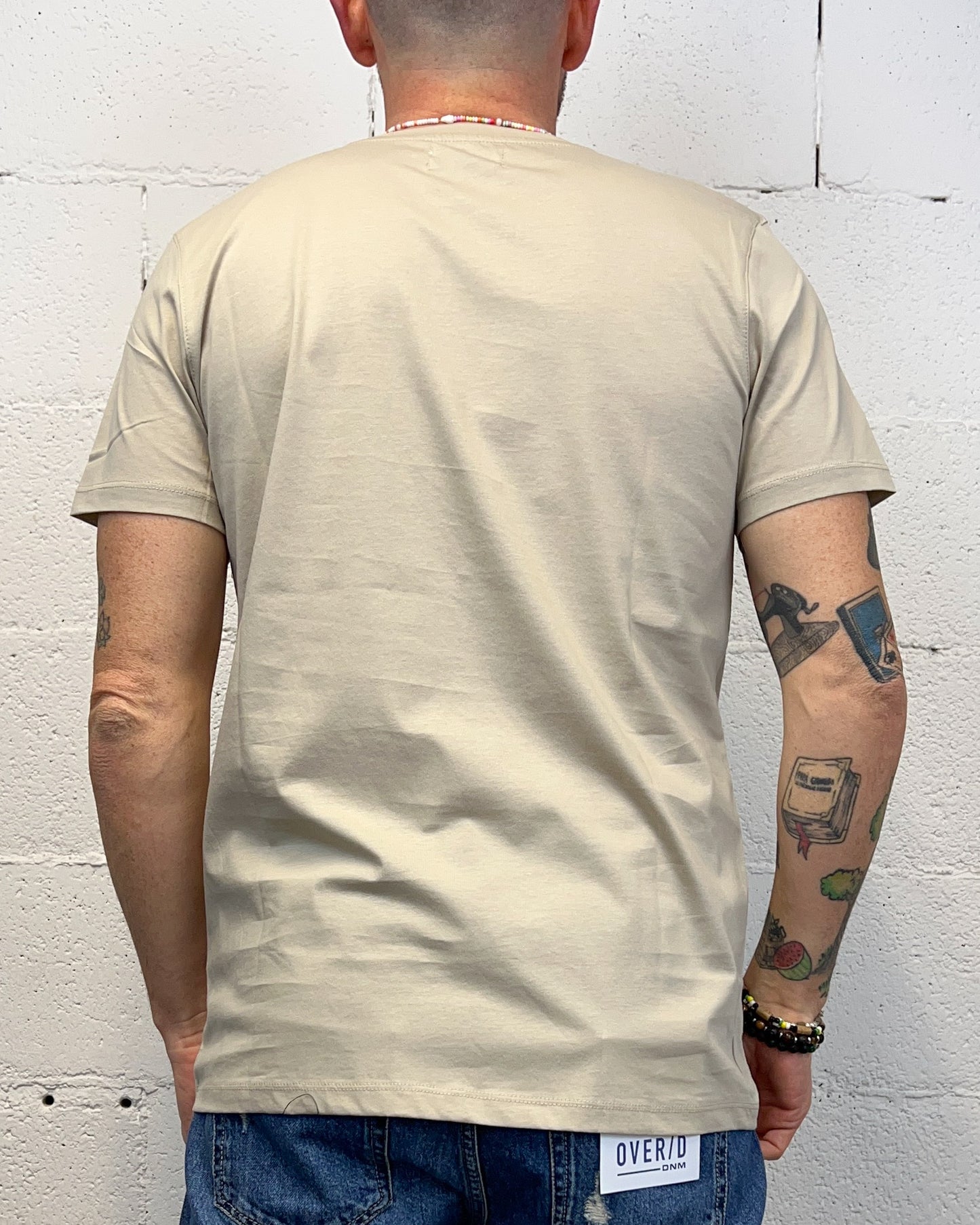 T-shirt Cotone Mercerizzato OVER-D Beige