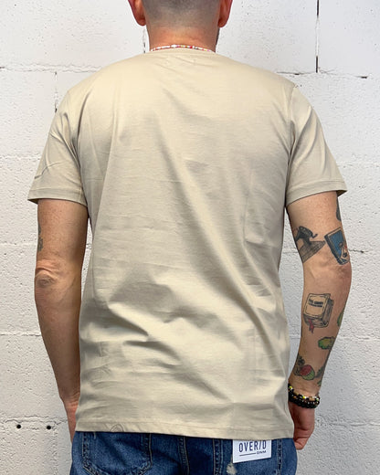 T-shirt Cotone Mercerizzato OVER-D Beige