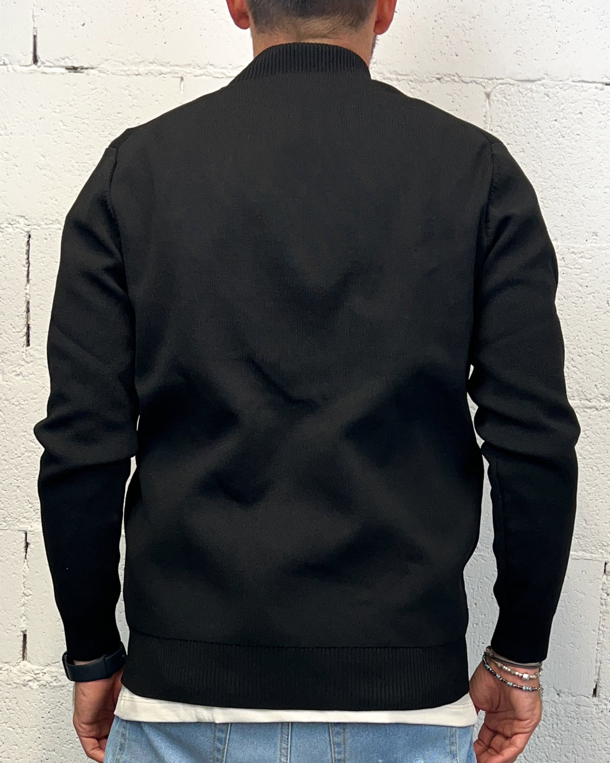 Maglia Mod. Bomber OVER-D Tasche Filetto Nera