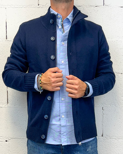 Cardigan Pull Bottoni/Zip GIANNI LUPO Navy