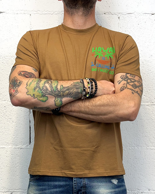 T-shirt DROPIN Hawaii Brown