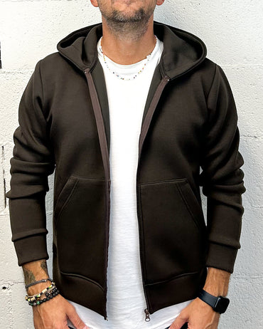 Felpa Zip e Cappuccio OVER-D Moro