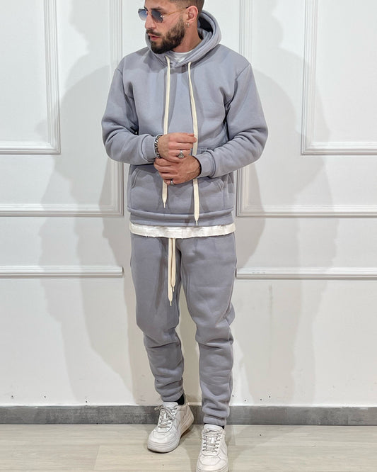 Tuta Completa ONLYONE Felpata Grigio Perla