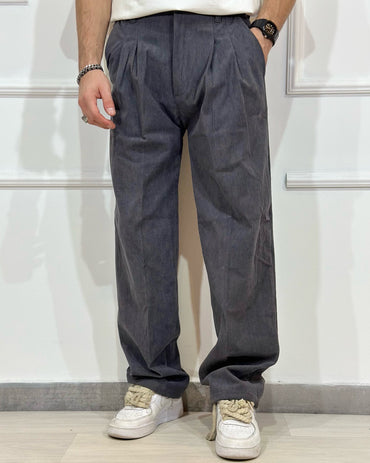 Panta Elegance fondo Ampio CHROY Grigio velluto