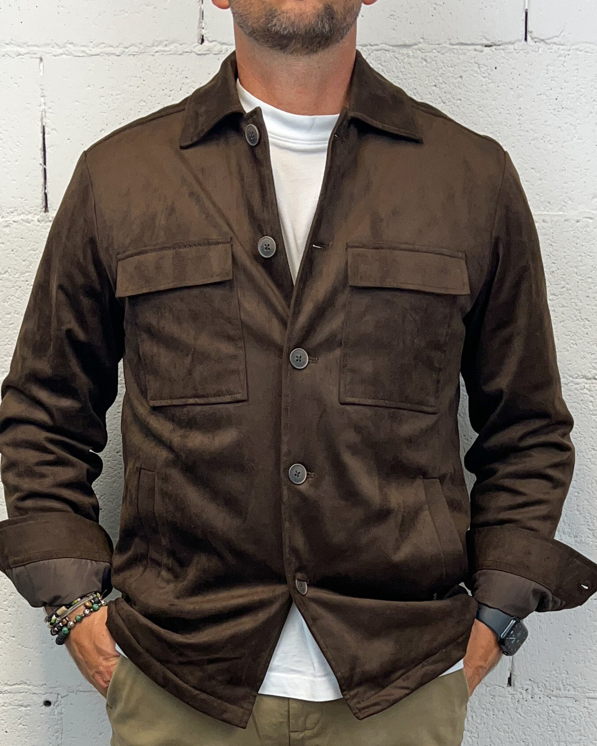 Giacca Sweatshirt GIANNI LUPO Suede Coffe