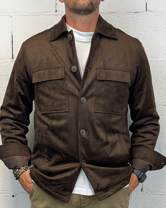 Giacca Sweatshirt GIANNI LUPO Suede Coffe