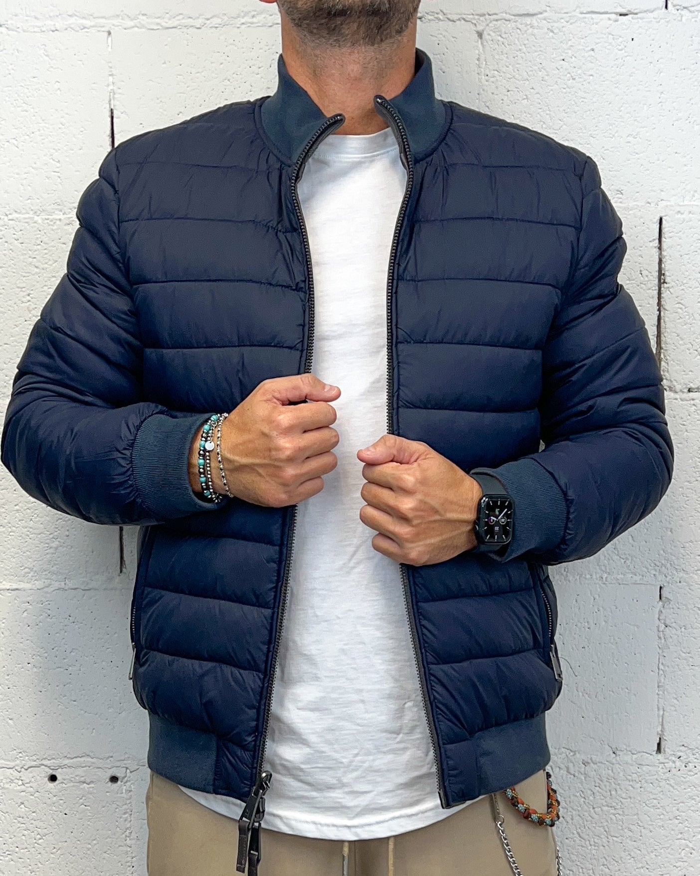 Bomber Ecopelle/Piumino Reversibile 2in1 GIANNI LUPO Dark Grey