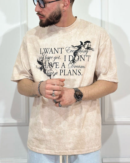 T-Shirt BoxFit ONLYONE I Want Everything Avorio