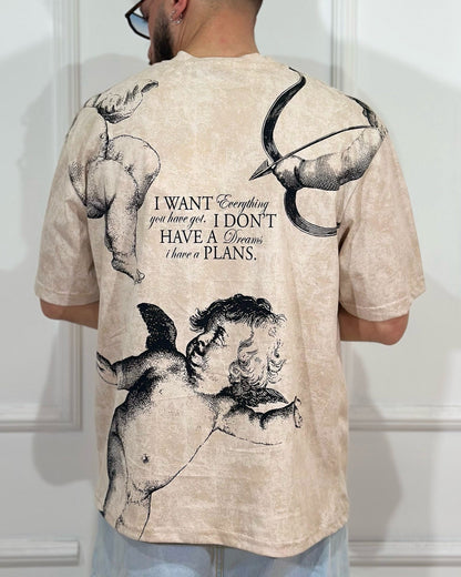 T-Shirt BoxFit ONLYONE I Want Everything Avorio