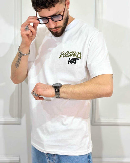 T-Shirt ONLYONE Wasted Art Bianca