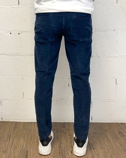 Chino OVER-D Velluto Millerighe Blu