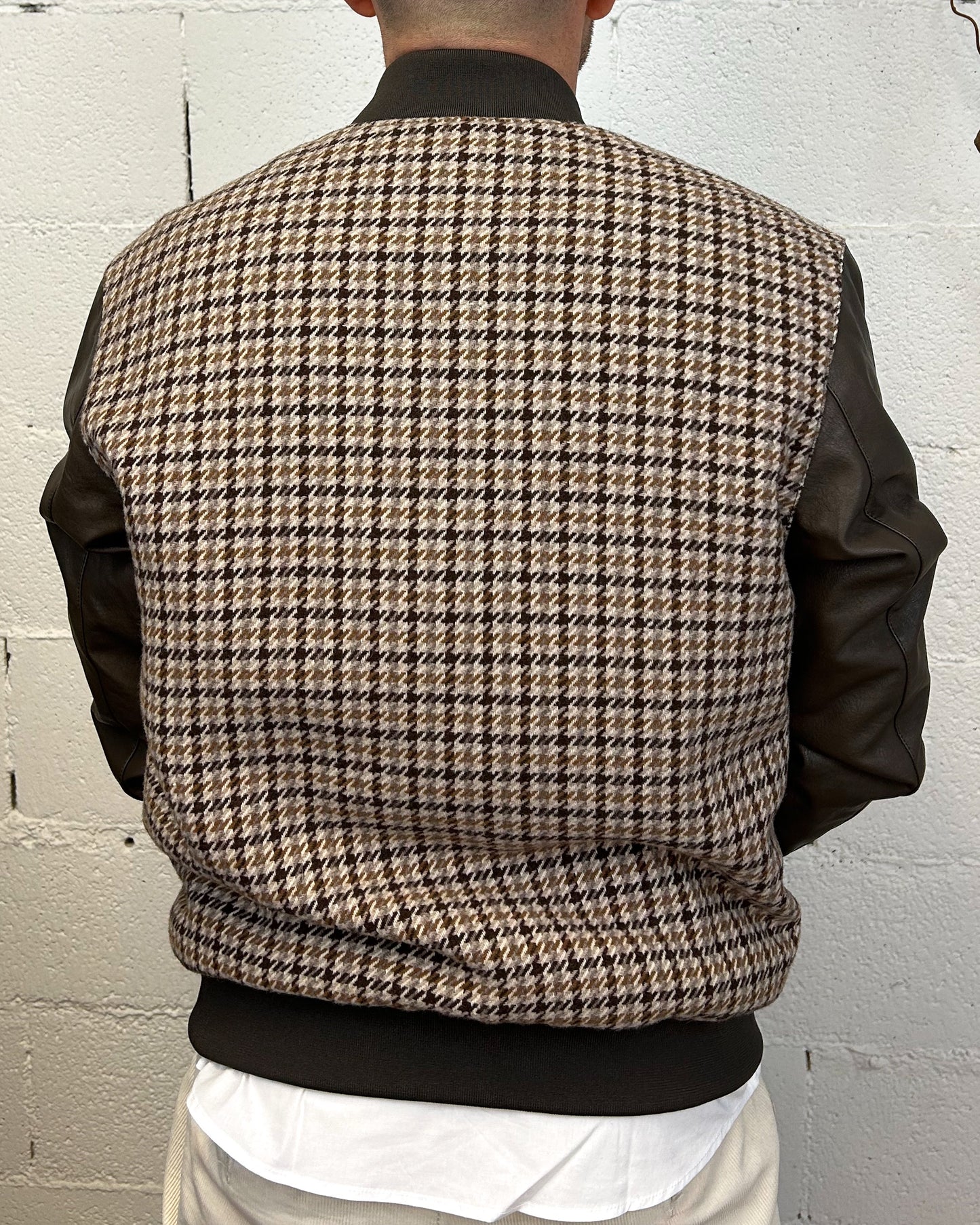 Bomber Combinato GIANNI LUPO PiedDePoule Brown
