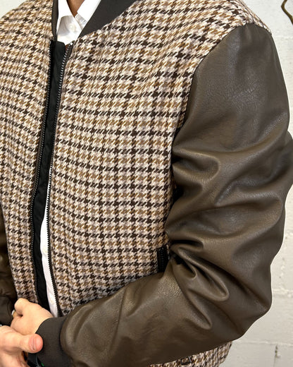Bomber Combinato GIANNI LUPO PiedDePoule Brown