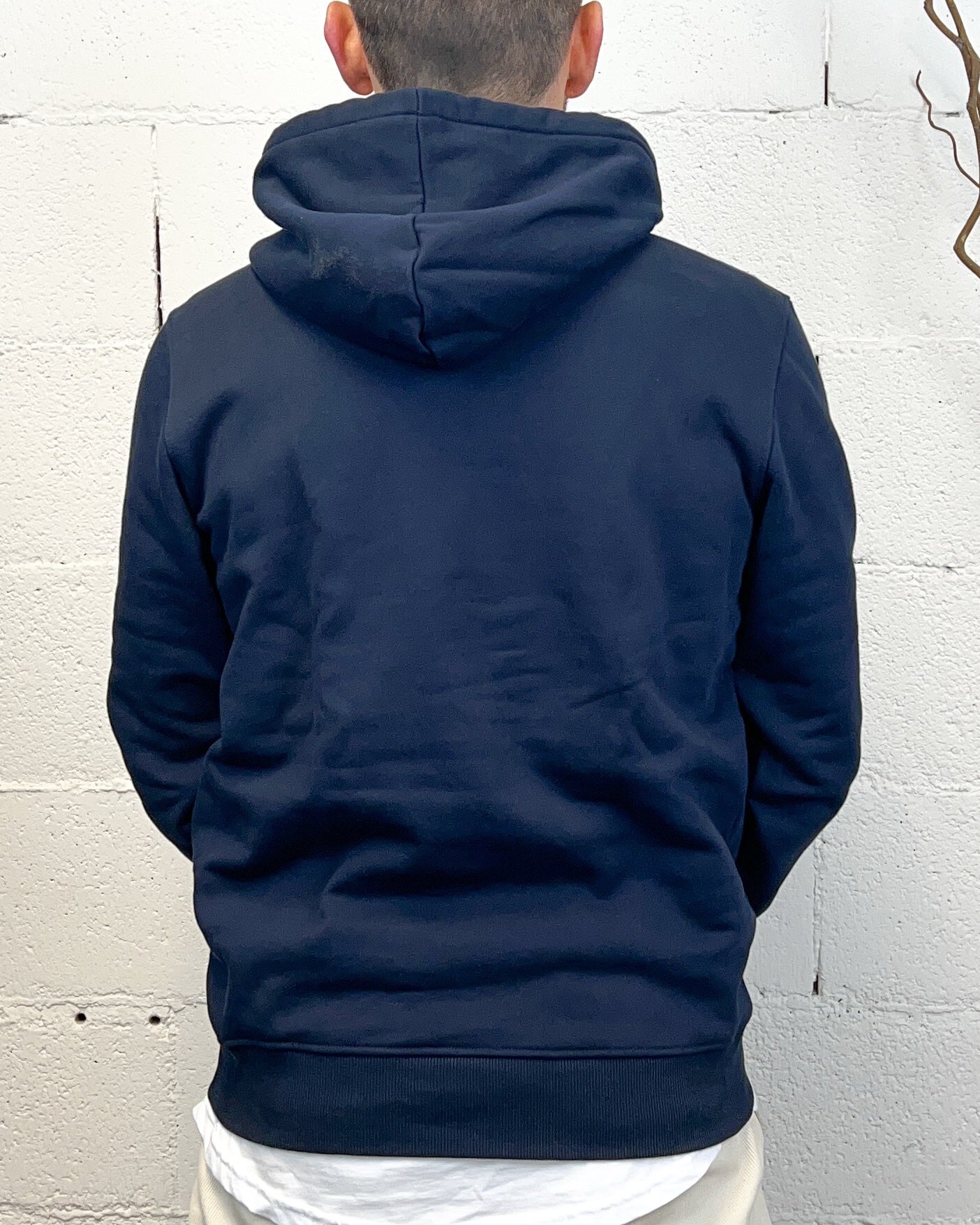 Felpa GIANNI LUPO Basic Zip e Cappuccio Navy