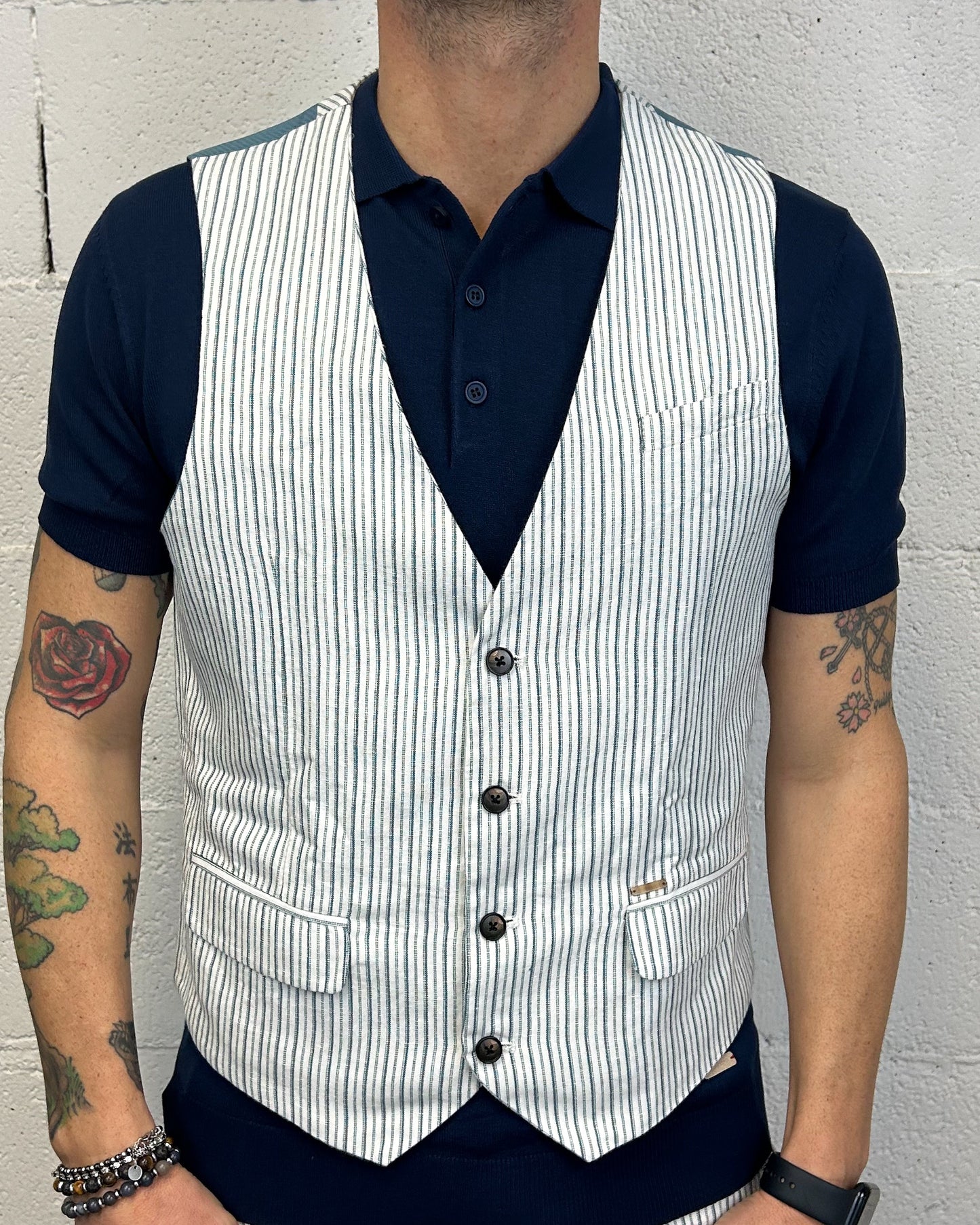 Gilet Panciotto GIANNI LUPO Lord Righe