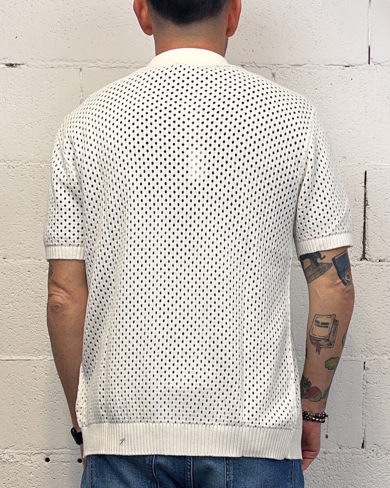Polo Traforata Bottoni GIANNI LUPO White