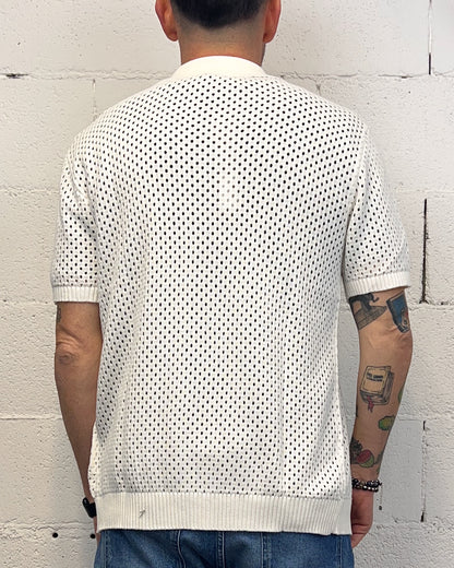 Polo Traforata Bottoni GIANNI LUPO White