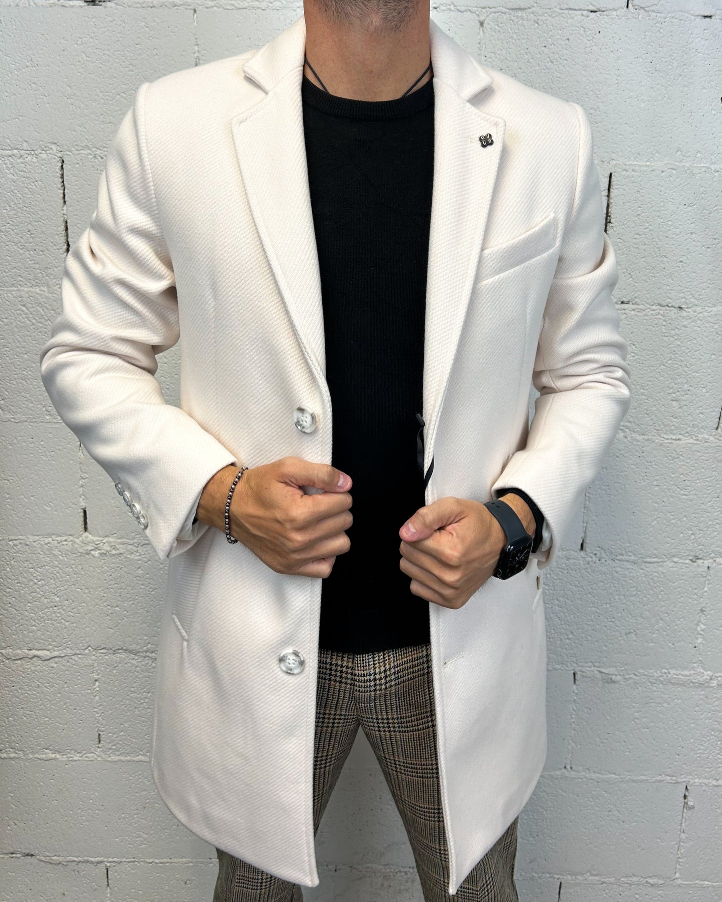 Cappotto GIANNI LUPO Panna Monopetto