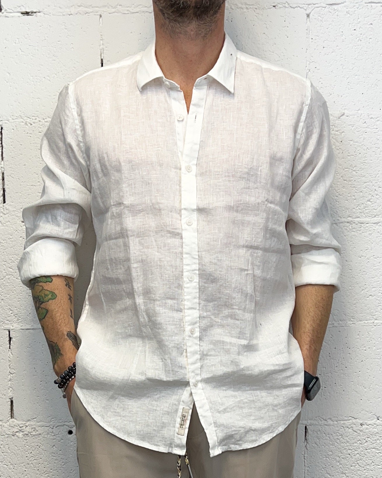 Camicia Lino GIANNI LUPO Francese White