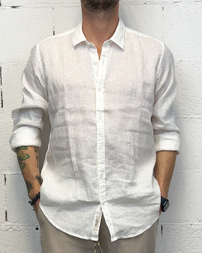 Camicia Lino GIANNI LUPO Francese White