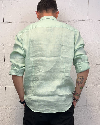 Camicia Lino GIANNI LUPO Francese Menta